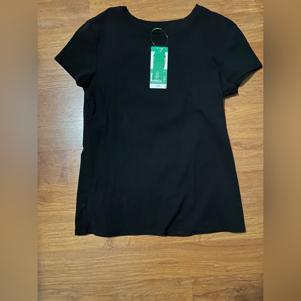 United Colors Of Benetton Black Short Sleeve Crewneck Tee